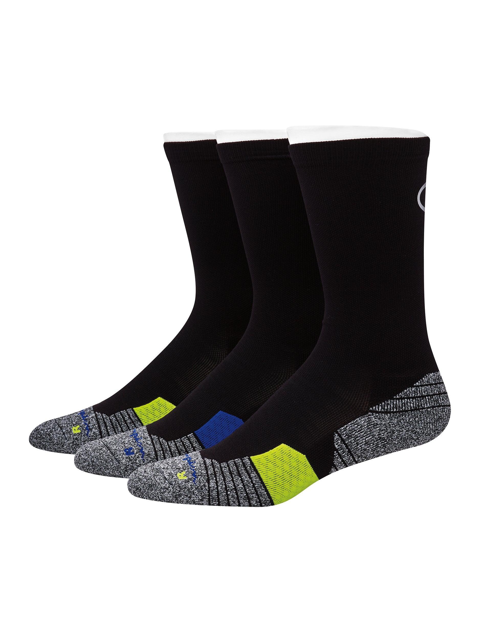 Champion Mens Crew Socks, 3-pairs White Assorted 6-12 Product Image