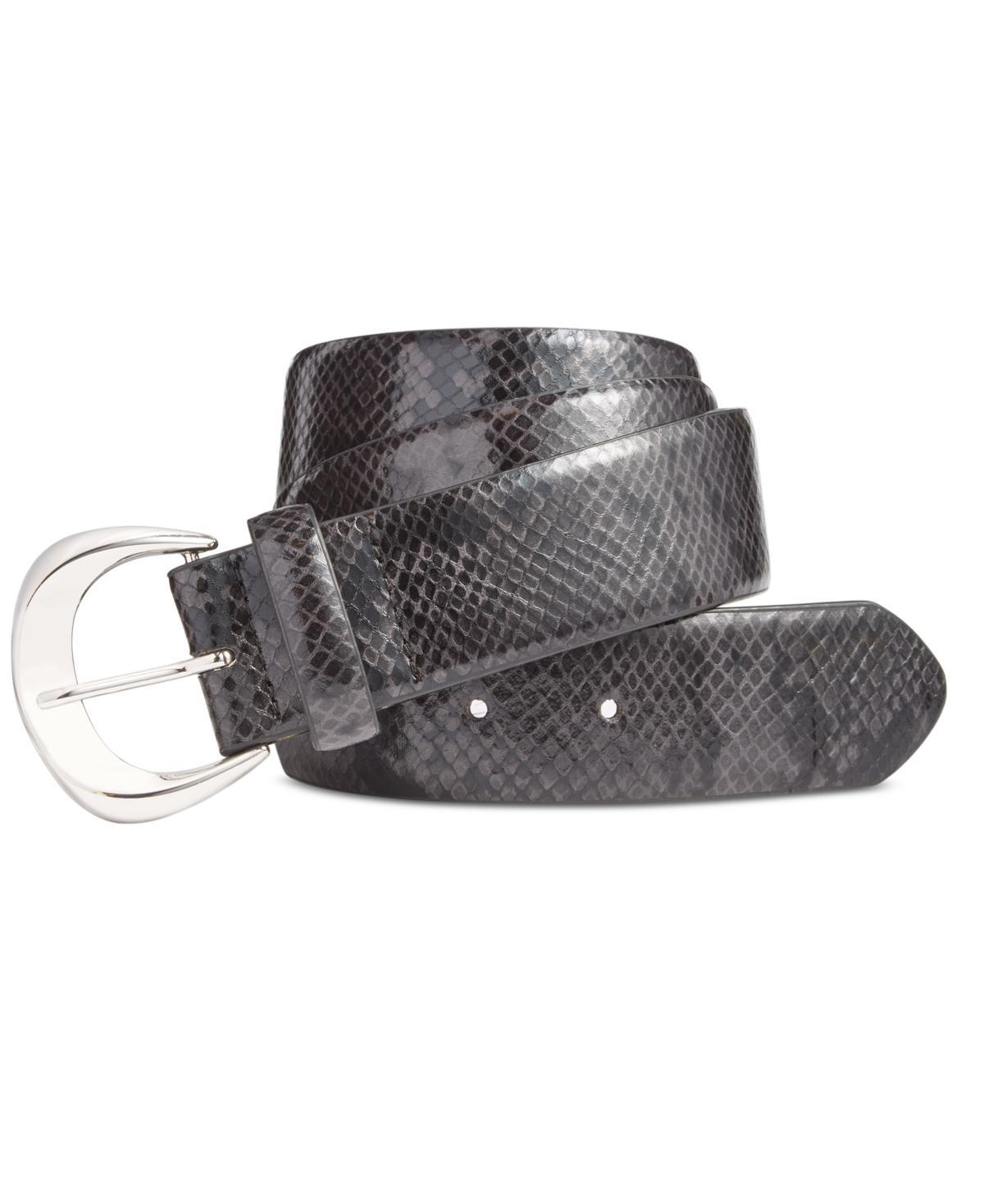 I.n.c. International Concepts Womens Snake-Embossed Faux-Leather Belt, Created for Macys Product Image