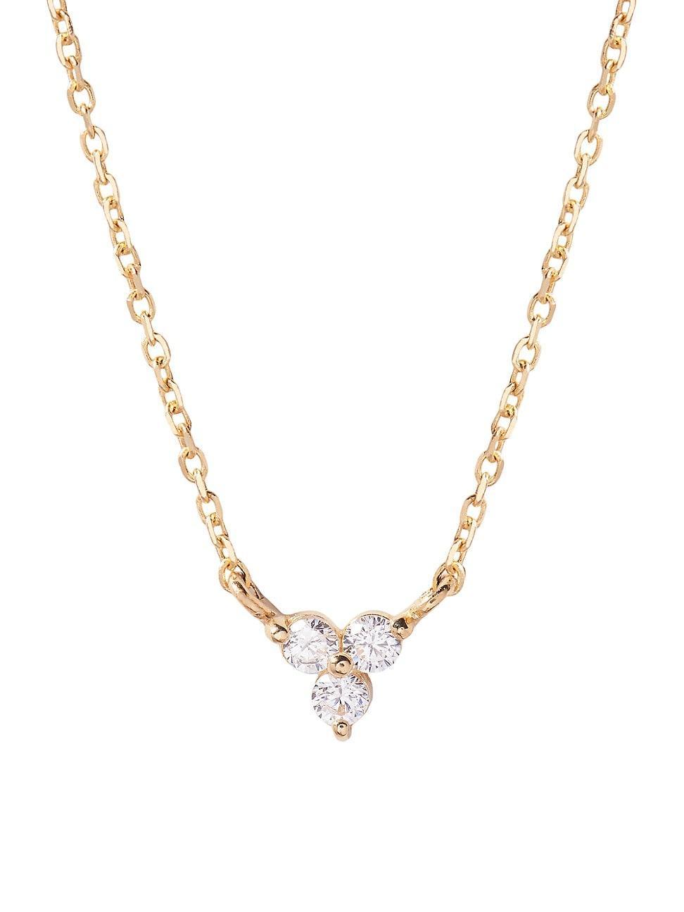 Womens Emery 14K Yellow Gold & 0.06 TCW Lab-Grown Diamond Pendant Necklace Product Image