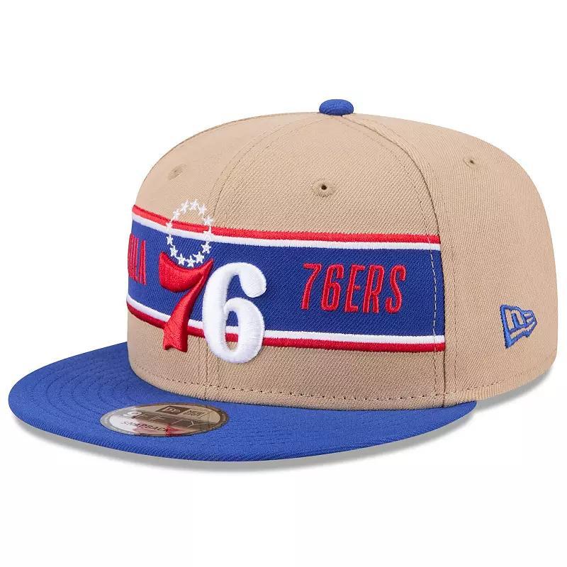 Mens New Era Tan/Royal Philadelphia 76ers 2024 NBA Draft 9FIFTY Snapback Hat Product Image