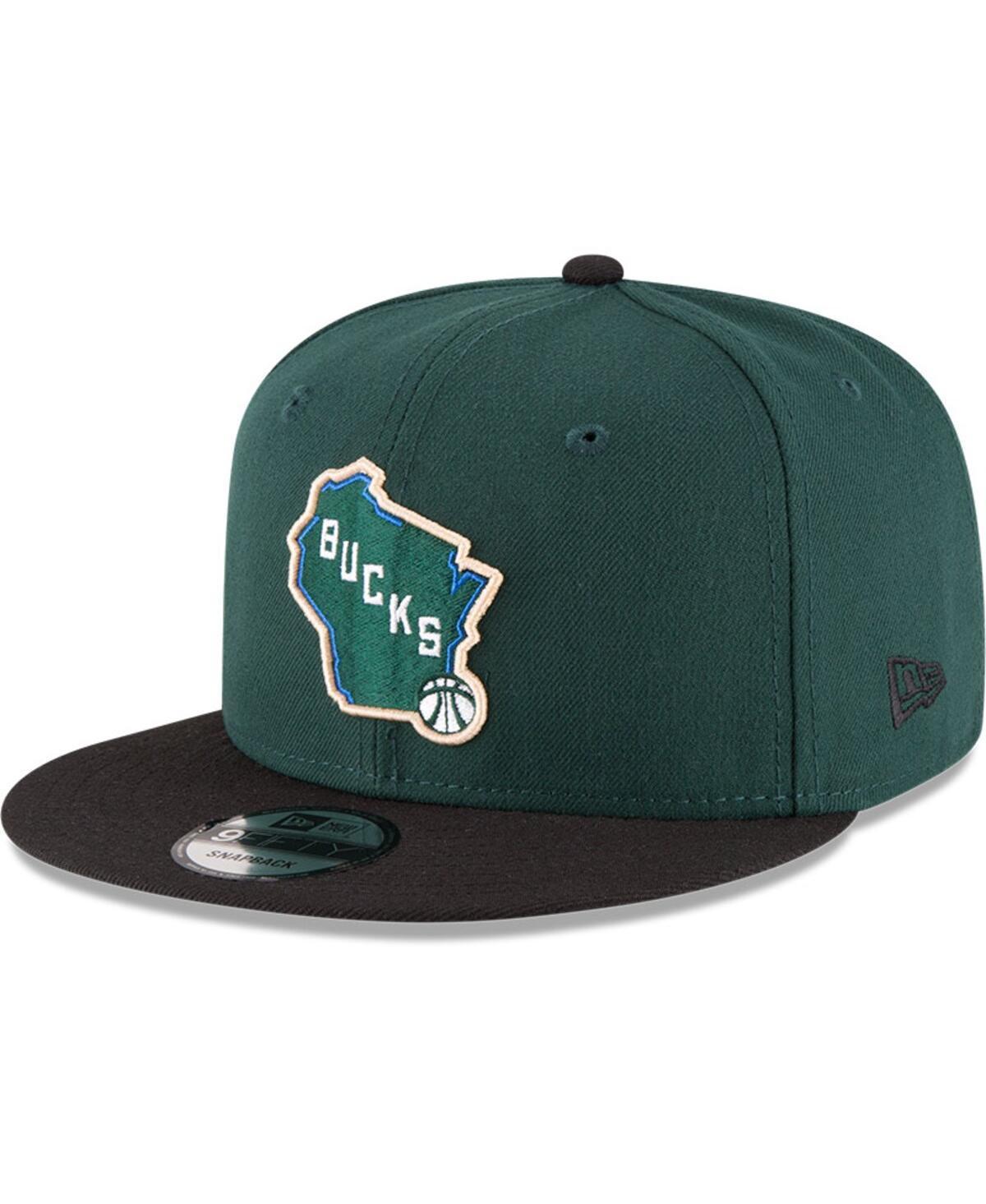 Mens New Era Hunter Green Milwaukee Bucks 2-Tone 9FIFTY Adjustable Snapback Hat - Hunter Green Product Image