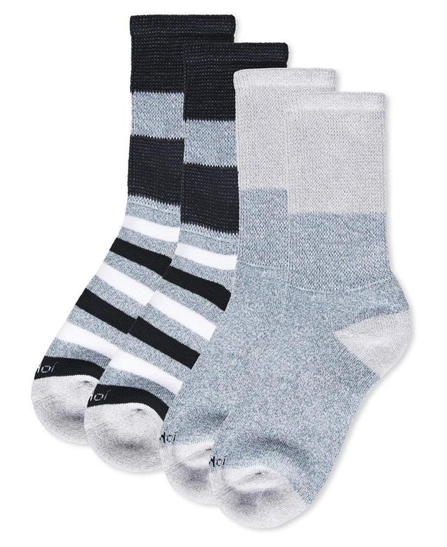 MeMoi Mens Diabetic Multi-Stripe Full Cushion Crew Socks, Pair of 2 Product Image