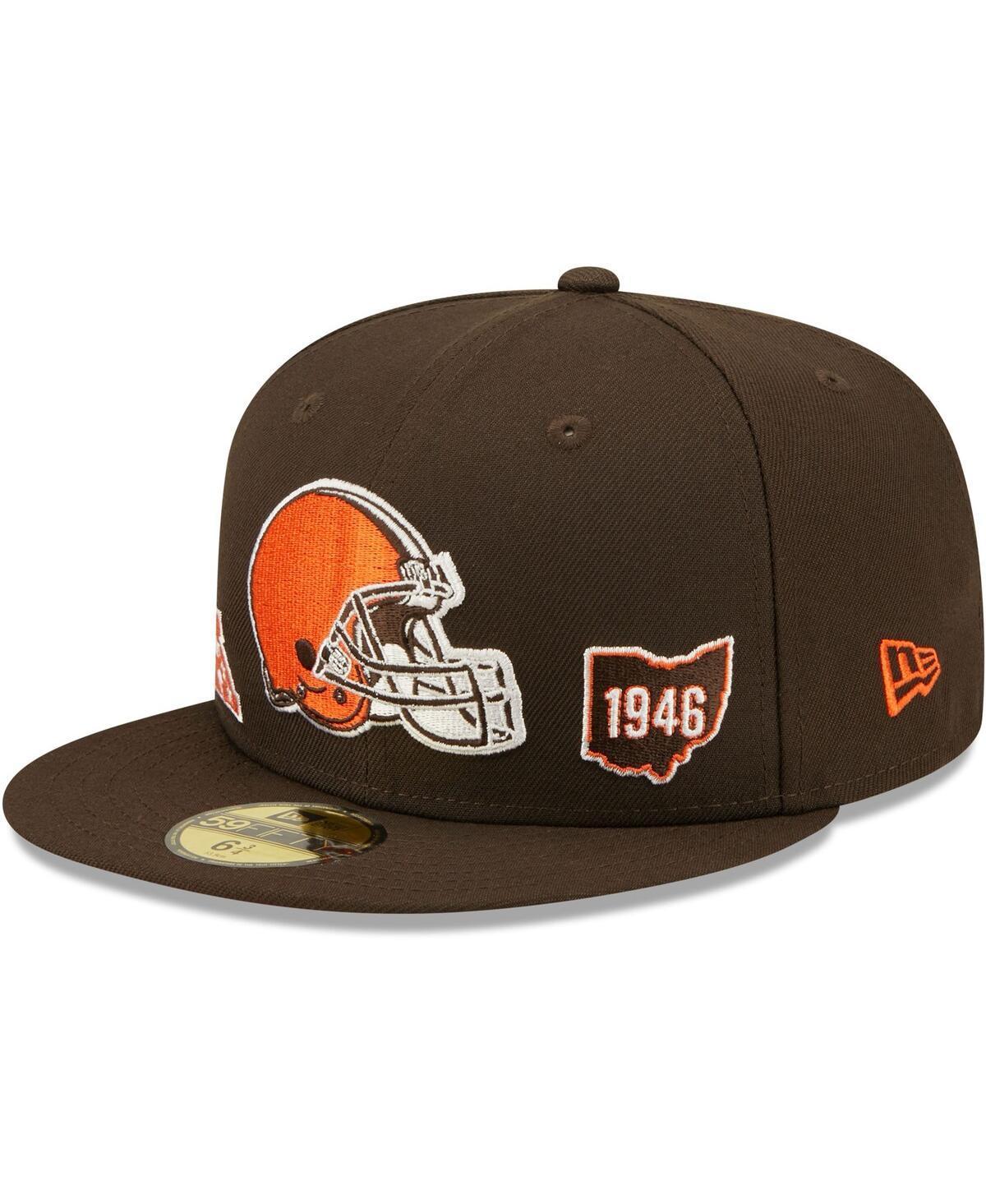 Mens New Era Brown Cleveland Browns Identity 59FIFTY Fitted Hat Product Image