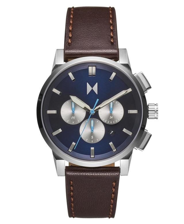 Mvmt Mens Chrono Ii Dark Brown Leather Strap Watch 44mm - Dark Brown Product Image