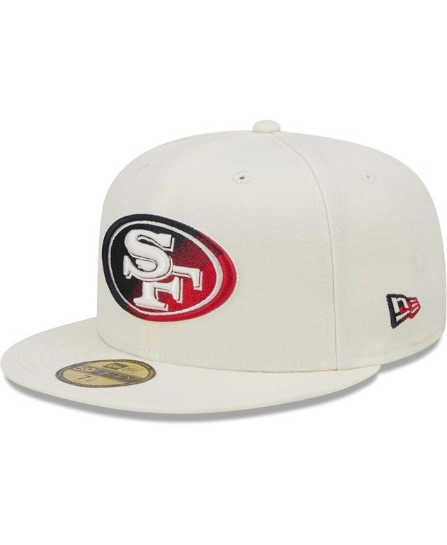 Mens New Era Cream San Francisco 49ers Chrome Color Dim 59FIFTY Fitted Hat Product Image