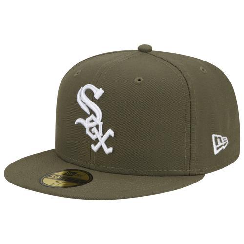 Mens New Era Olive Chicago White Sox Logo White 59FIFTY Fitted Hat Product Image