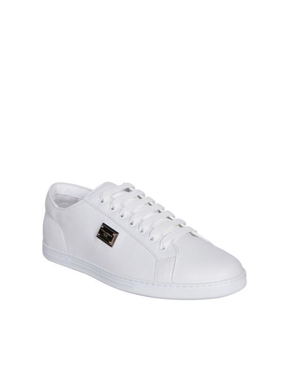 White Front Lace-up Sneakers Product Image