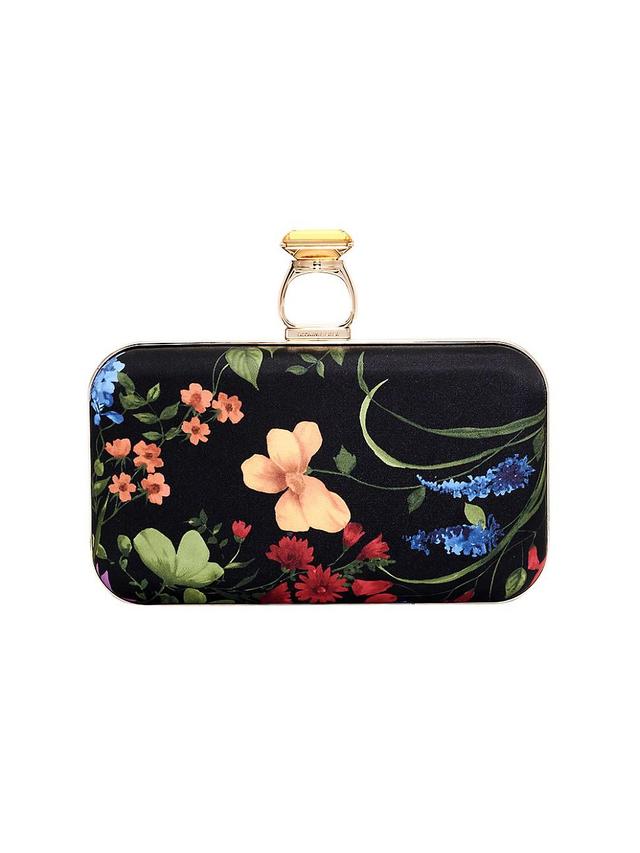 Womens On The Rocks Floral Satin Clutch Product Image