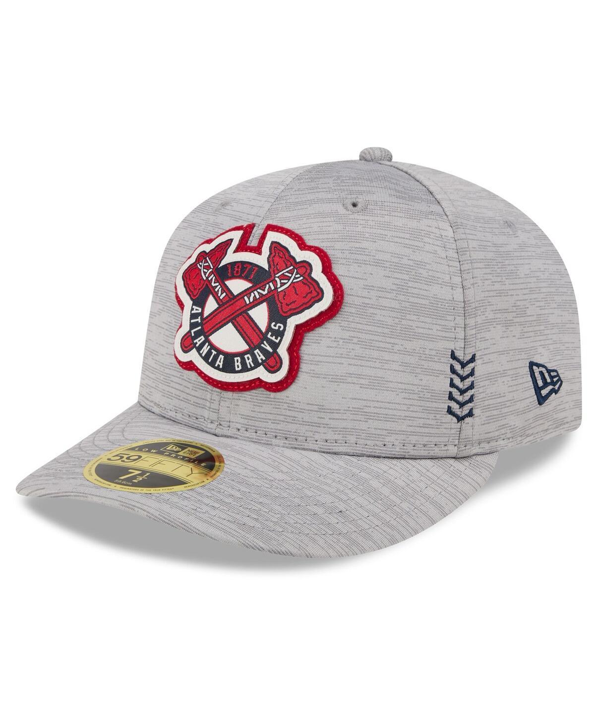 Mens New Era Gray Atlanta Braves 2024 Clubhouse Low Profile 59FIFTY Fitted Hat Product Image