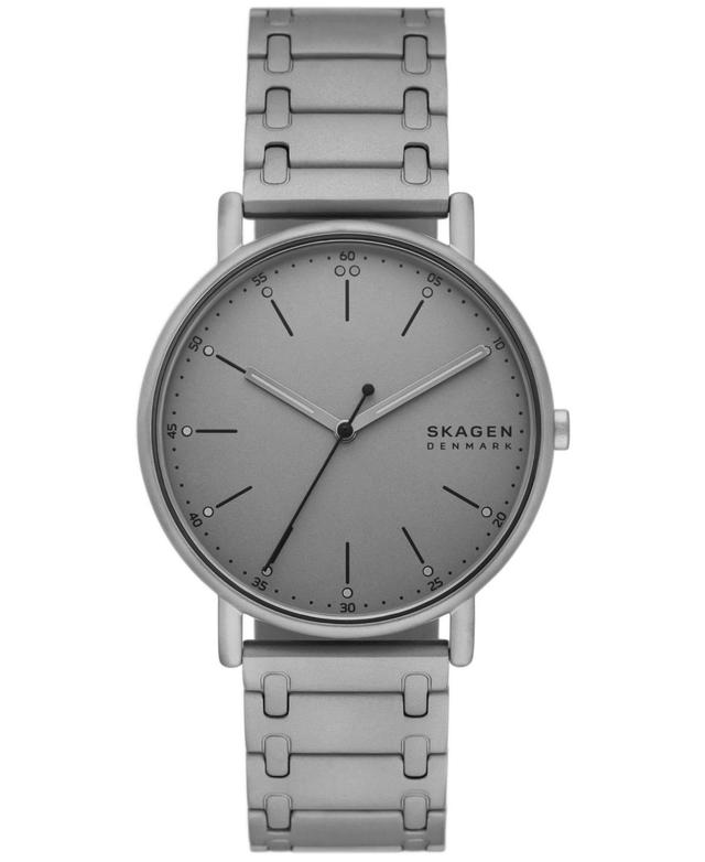 Skagen Mens Signatur Three Hand Gray Stainless Steel Watch 40mm - Gray Product Image