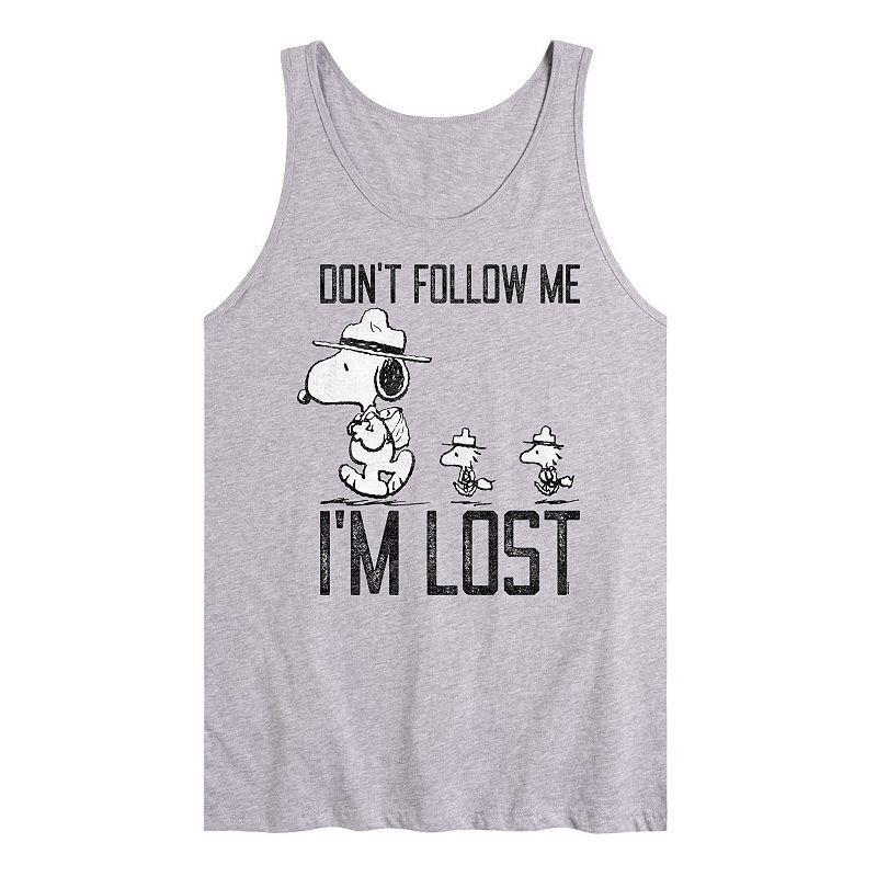 Mens Peanuts Snoopy Woodstock Dont Follow Me Im Lost Graphic Tank Top Product Image