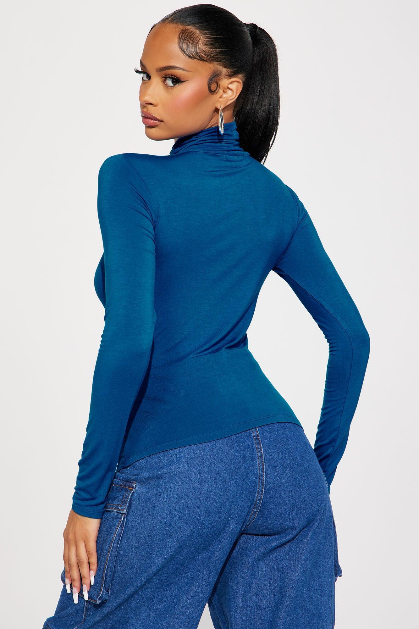 Pamela Turtle Neck Long Sleeve Top - Cobalt Blue Product Image