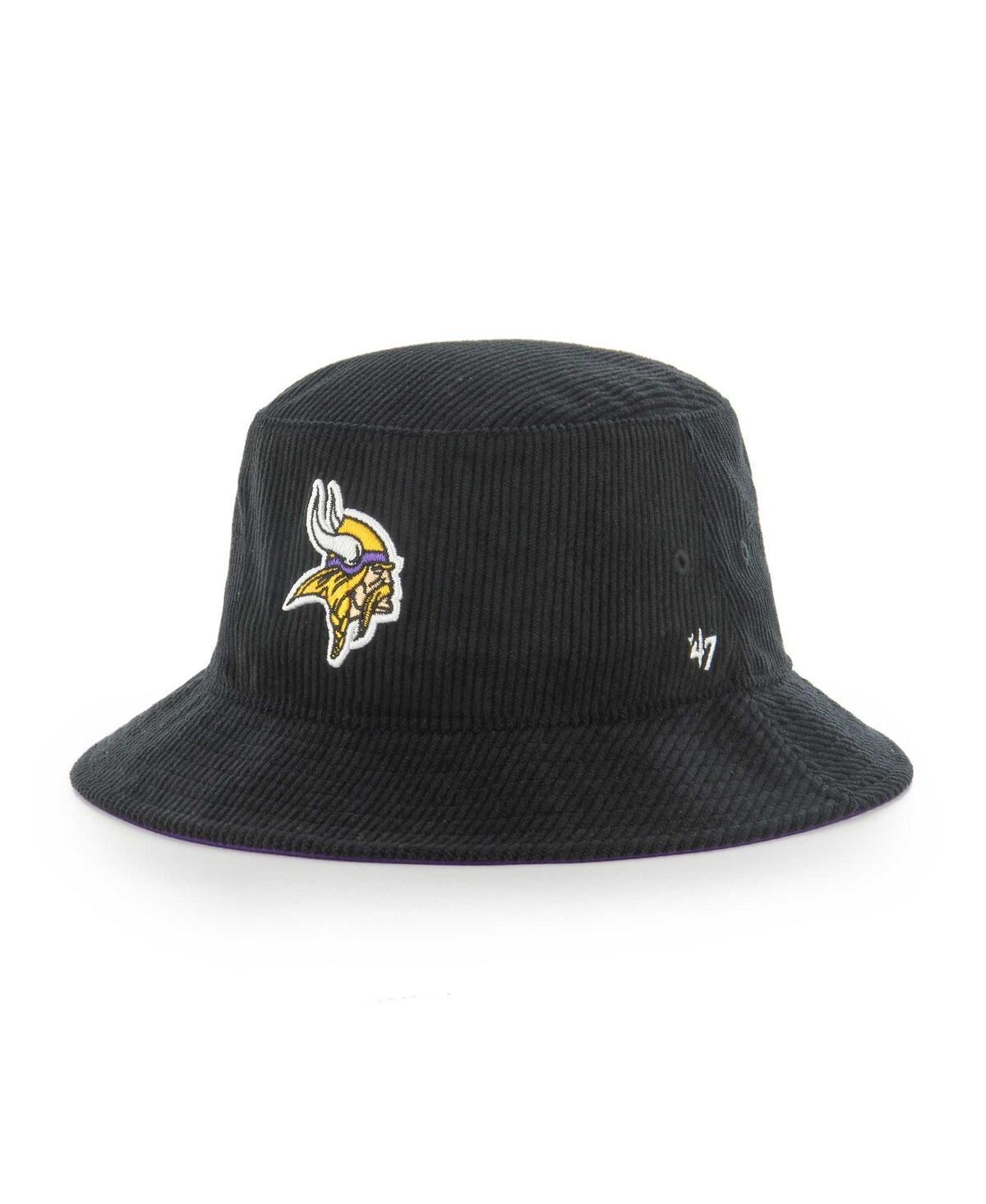 Mens 47 Brand Black Minnesota Vikings Thick Cord Bucket Hat Product Image