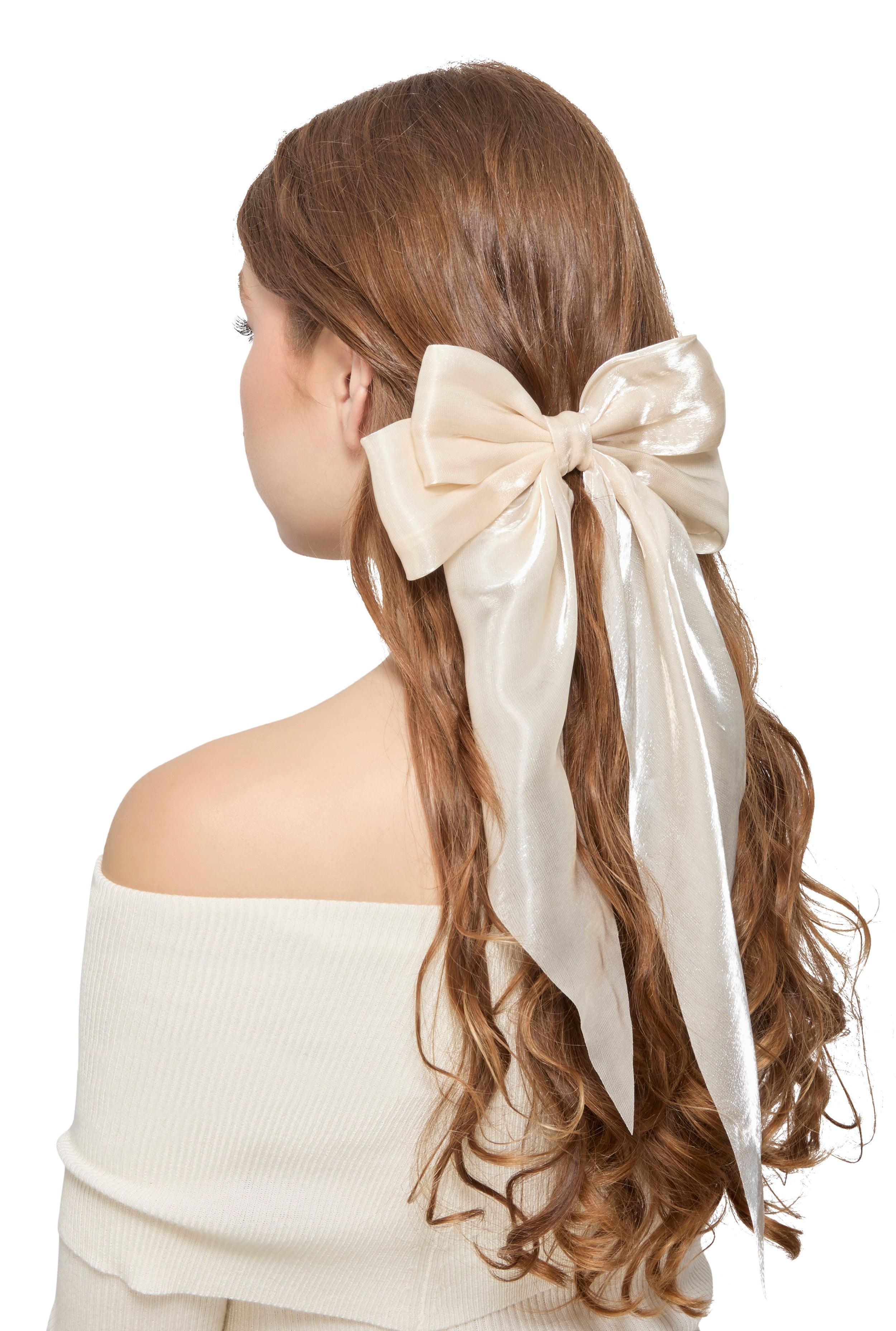 Womens Chiffon Bow Hair Clip Product Image