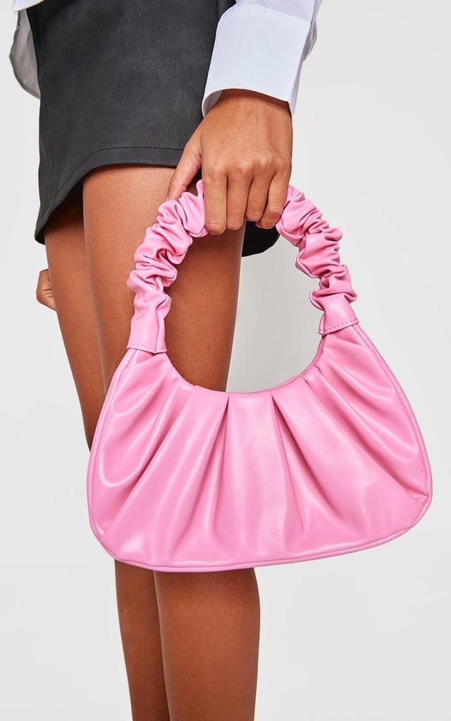 Pink Extreme Ruched Handle Shoulder Bag Product Image