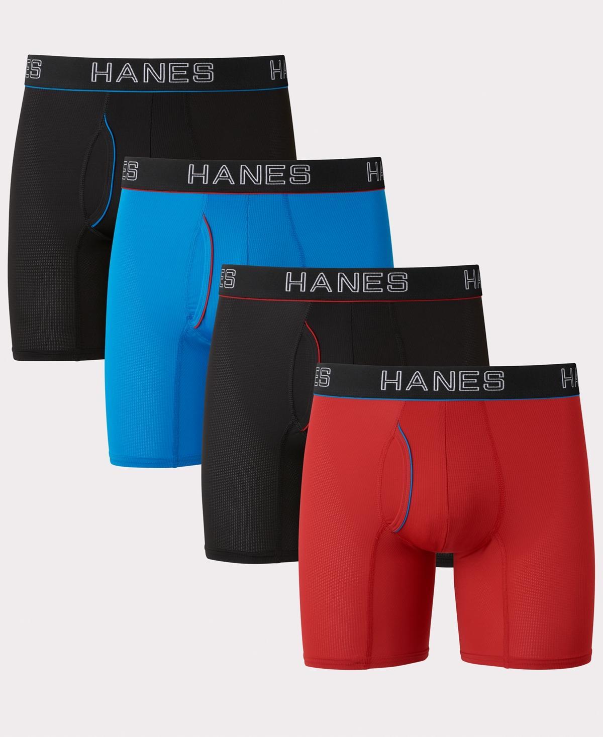 Mens Hanes Ultimate ComfortFlex Fit 4-pack Boxer Briefs Black Gray Product Image