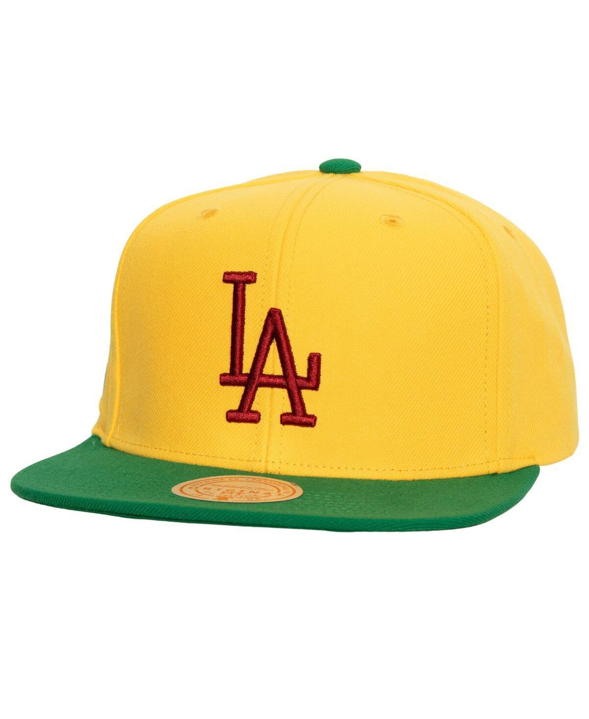 Mens Mitchell & Ness Yellow Los Angeles Dodgers Hometown Snapback Hat - Yellow Product Image