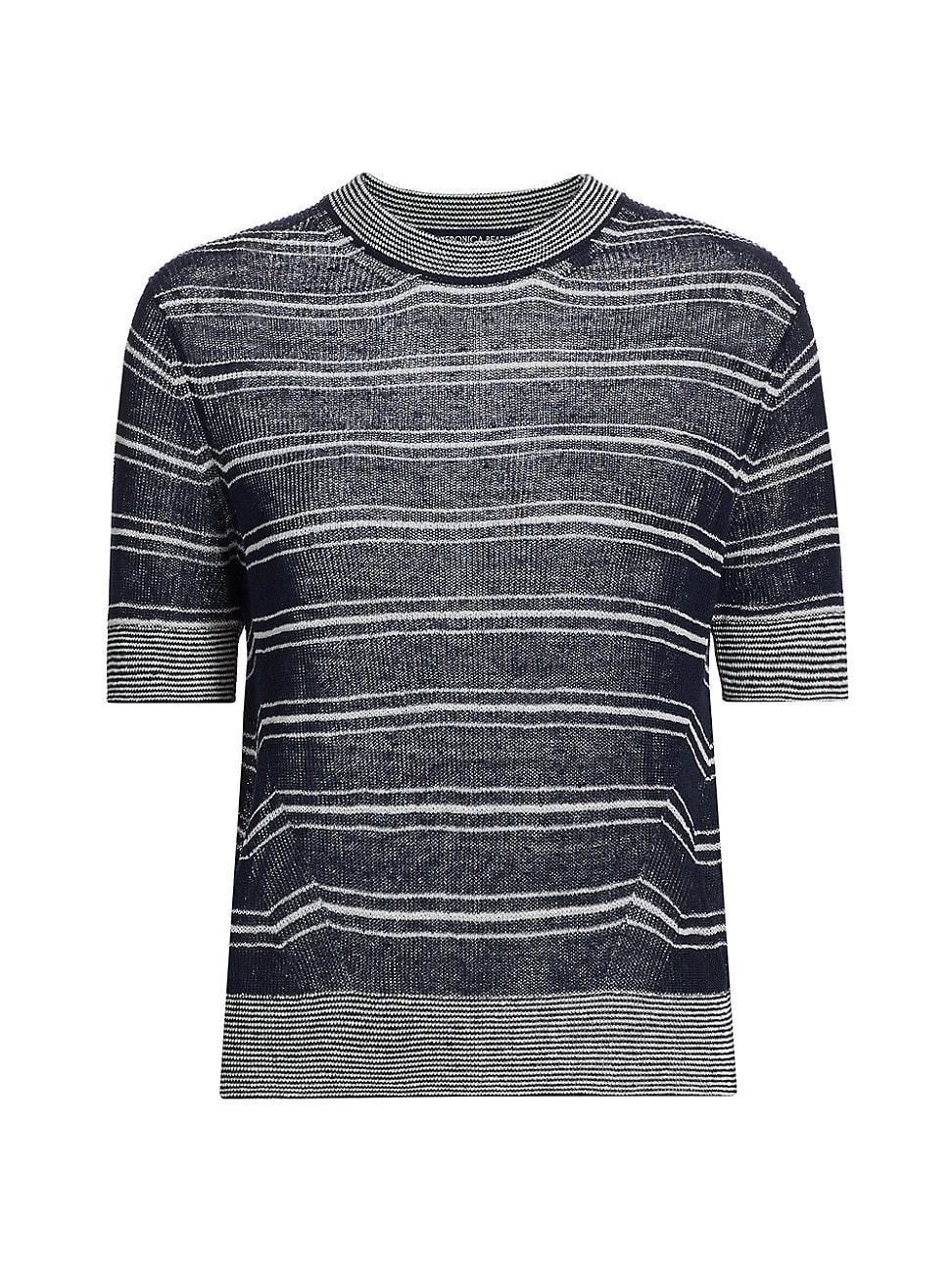 Womens Tula Striped Linen-Blend Knit Top Product Image