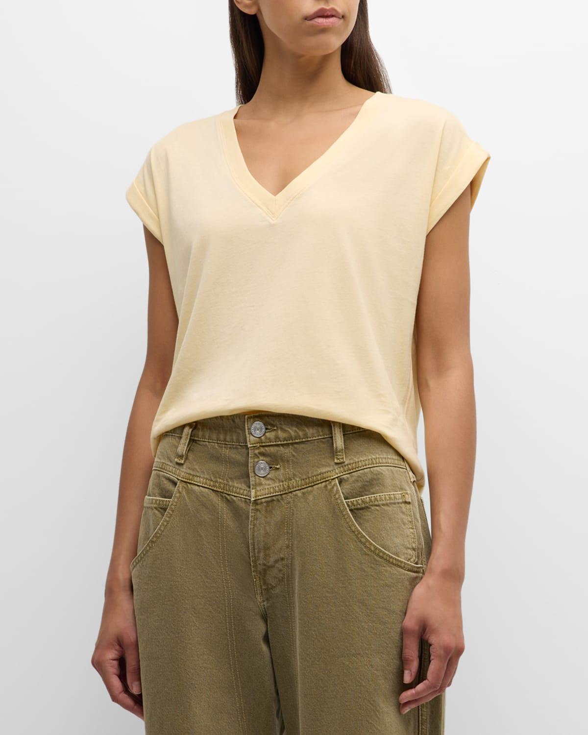 Womens Cotton V-Neck T-Shirt Product Image