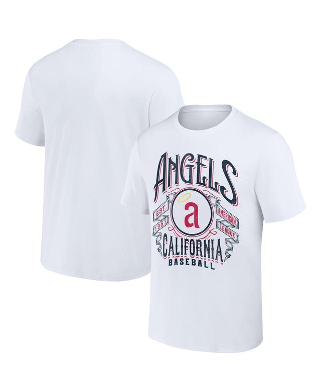 Mens Darius Rucker Collection by Fanatics White California Angels Cooperstown Collection Distressed Rock T-shirt Product Image