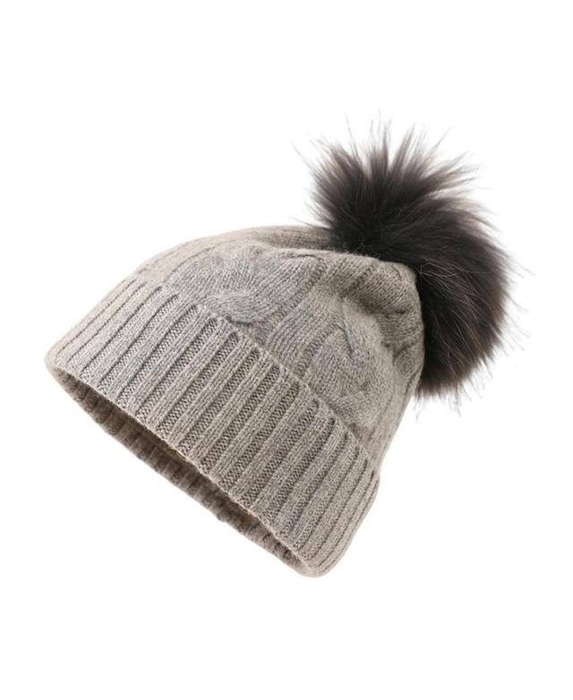 Bellemere Womens Soft Cable-Knit Cashmere Hat Product Image