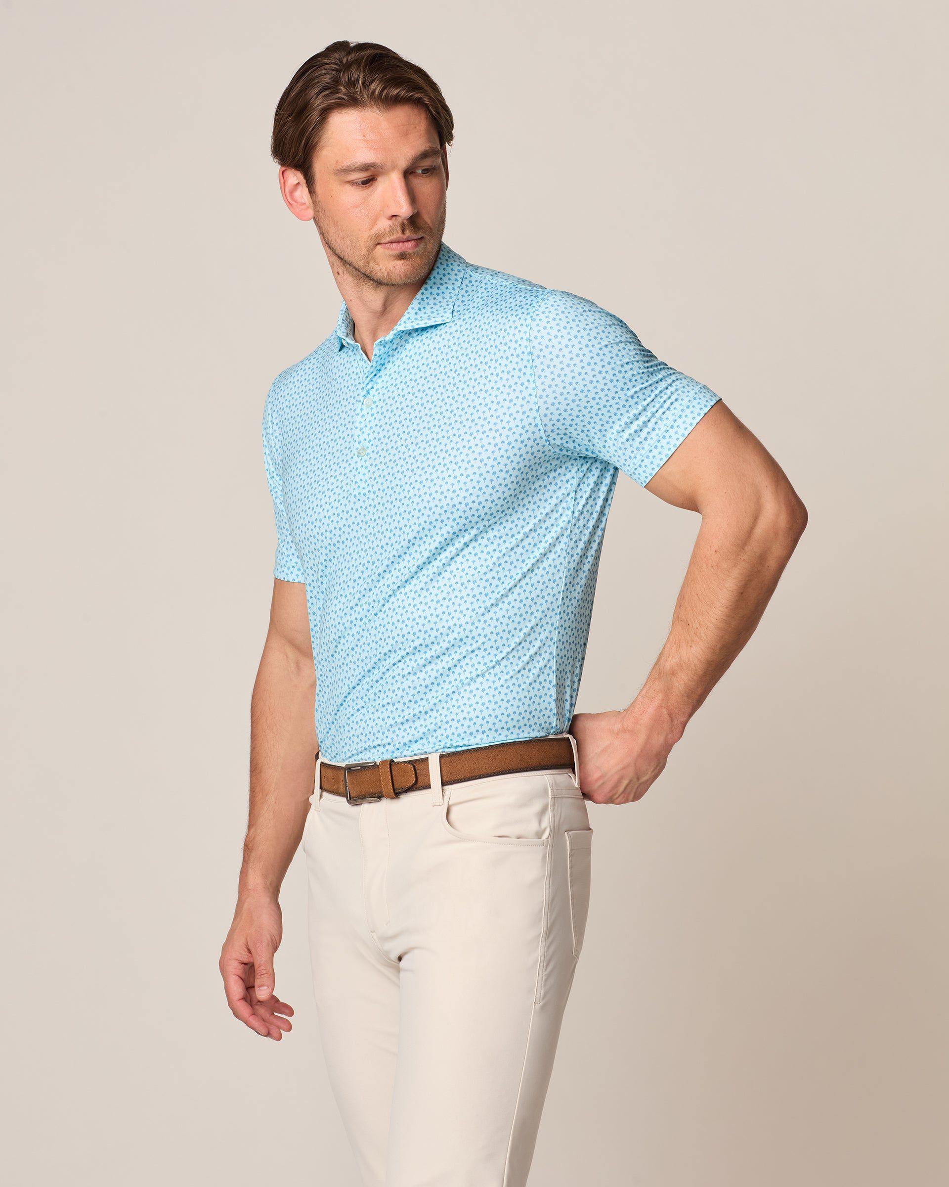 johnnie-O Featherweight Performance Polo - Woods Print Product Image