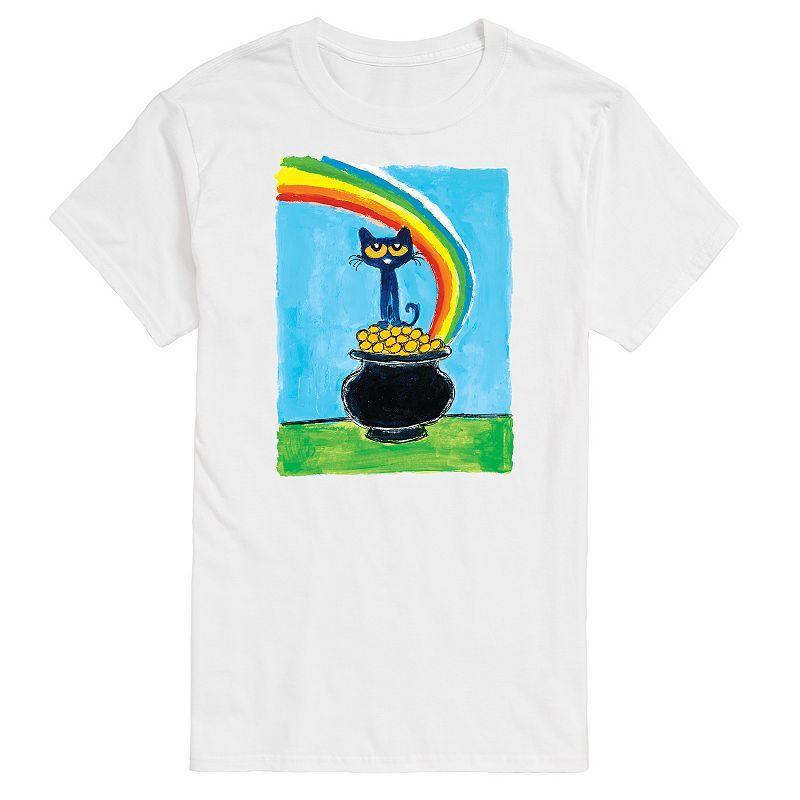 Mens Pete The Cat Rainbow Pot Of Gold Tee White Product Image