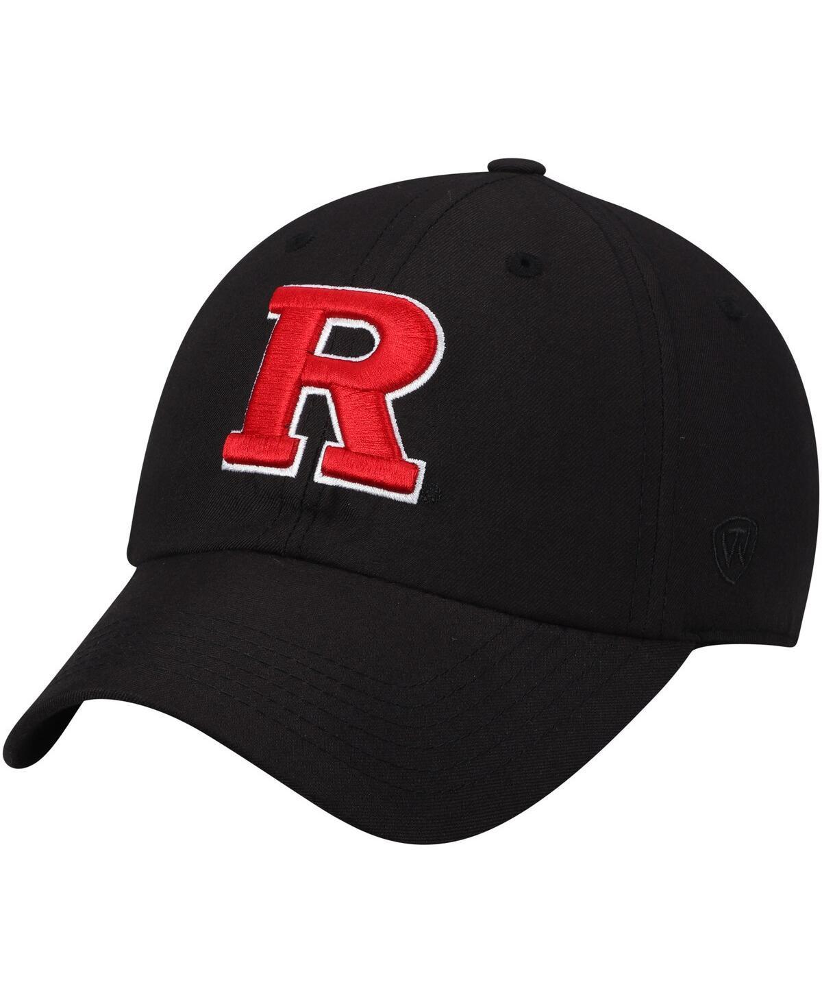 Mens Top of the World Black Rutgers Scarlet Knights Primary Logo Staple Adjustable Hat Product Image