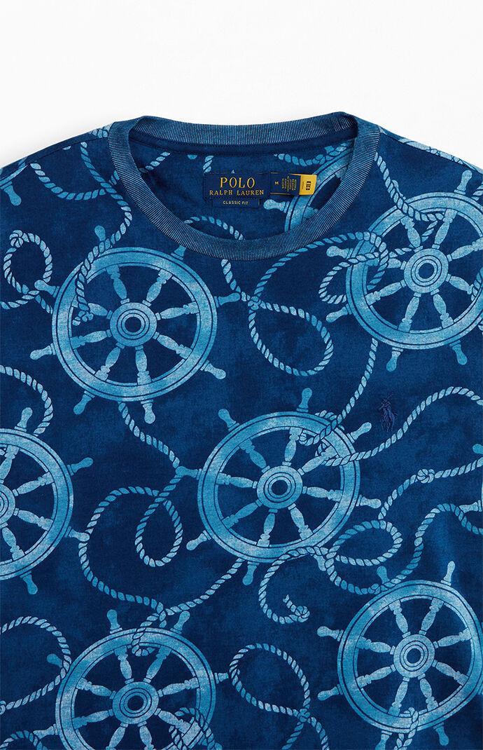 Polo Ralph Lauren Classic Fit Nautical Jersey T-Shirt (Rope and Ship Wheel) Men's Clothing Product Image