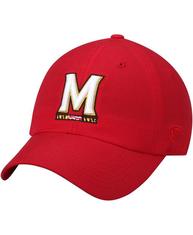 Mens Red Maryland Terrapins Primary Logo Staple Adjustable Hat Product Image