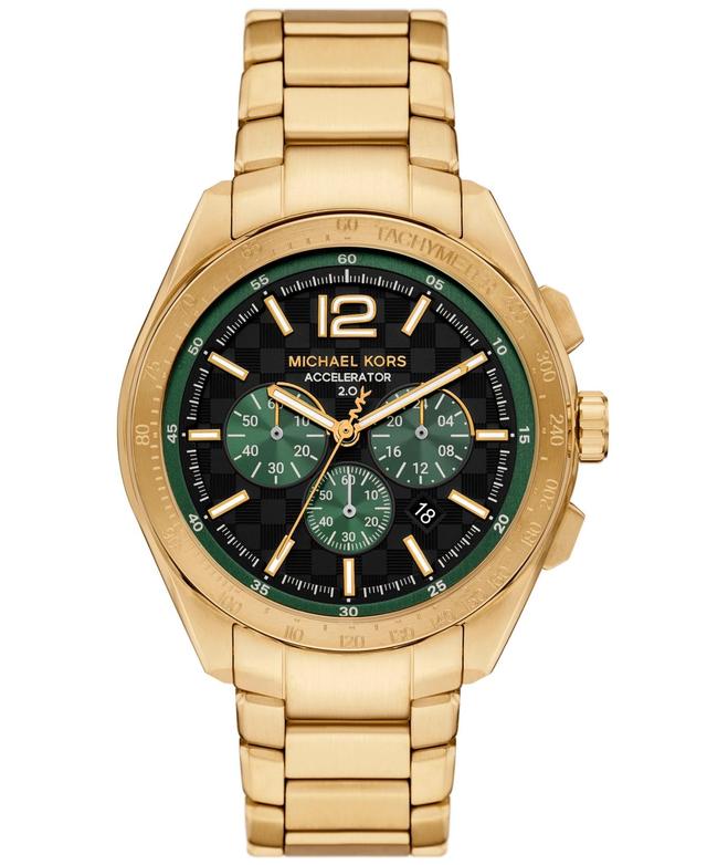 Michael Kors Mens Accelerator 2.0 Chronograph Gold Tone Stainless Steel Bracelet Watch Product Image