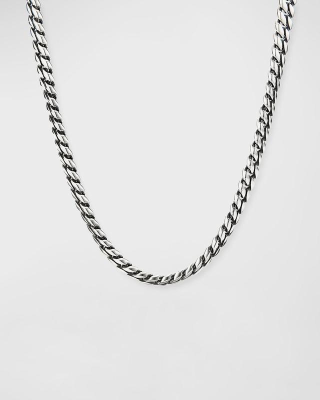 Mens Curb Chain Necklace in Sterling Silver, 8MM Product Image