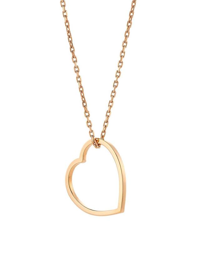 Womens Antifer 18K Gold Heart Long Pendant Necklace Product Image