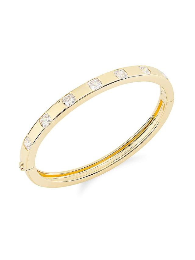 Womens Jolene 18K-Gold-Plated & Cubic Zirconia Bangle Product Image