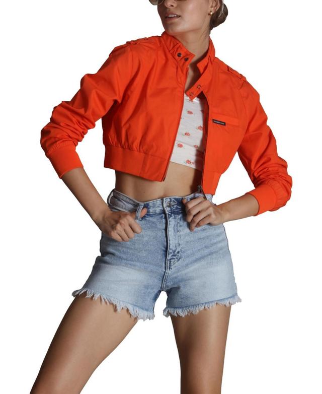 Members Only Womens Mini Cropped Racer Jacket Product Image