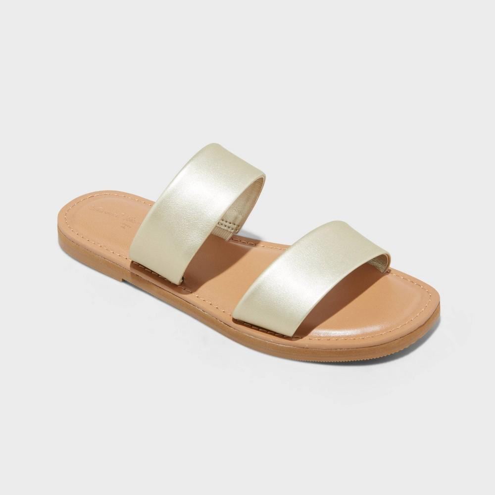 Womens Dora Footbed Sandals - Universal Thread Gold 7.5 Product Image