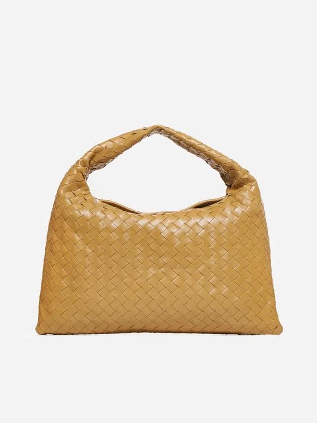 BOTTEGA VENETA Hop Small Intrecciato Leather Tote In Dark Praline Product Image