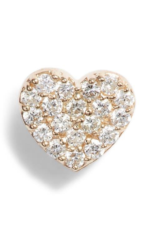 Anzie Pav Diamond Single Heart Stud Earring Product Image