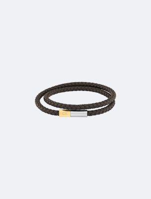 Double Wrap Braided Leather Bracelet Product Image