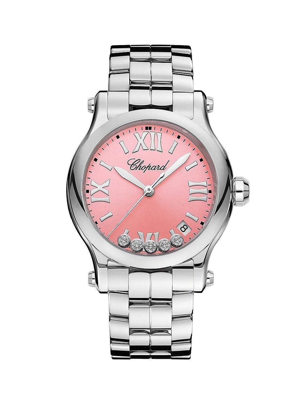 Womens Happy Sport Stainless Steel & 0.24 TCW Diamond Bracelet Watch/36MM Product Image