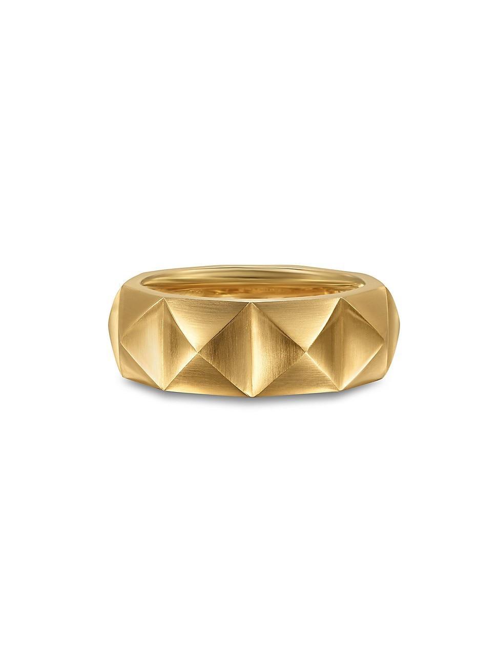 Mens Pyramid Band Ring in 18K Yellow Gold, 8MM Product Image