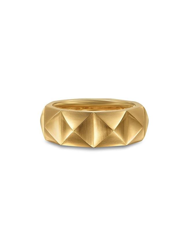 Mens Pyramid Band Ring in 18K Yellow Gold, 8MM Product Image