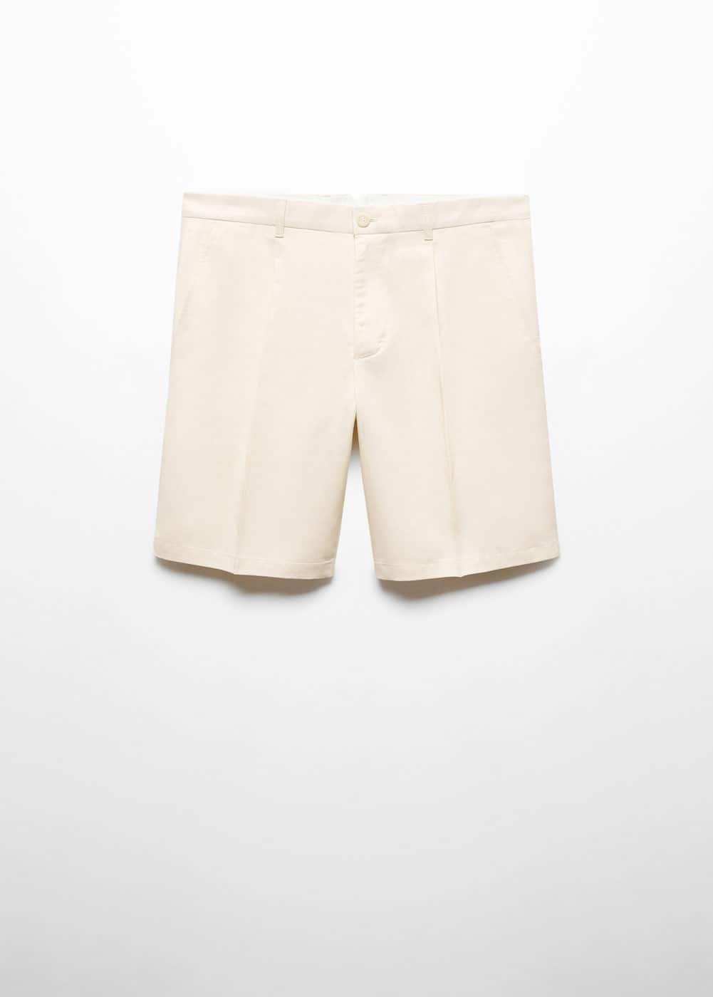 MANGO MAN - Linen-blend Bermuda shorts with darts beigeMen Product Image