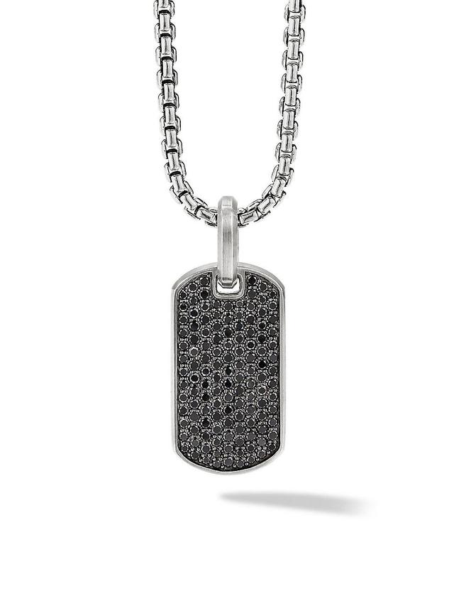 Mens Streamline Tag with Pav Black Diamonds Product Image