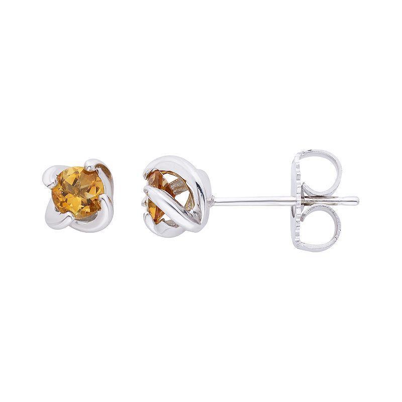 Boston Bay Diamonds Sterling Silver Birthstone Swirl Earrings, Womens, Citrine Product Image