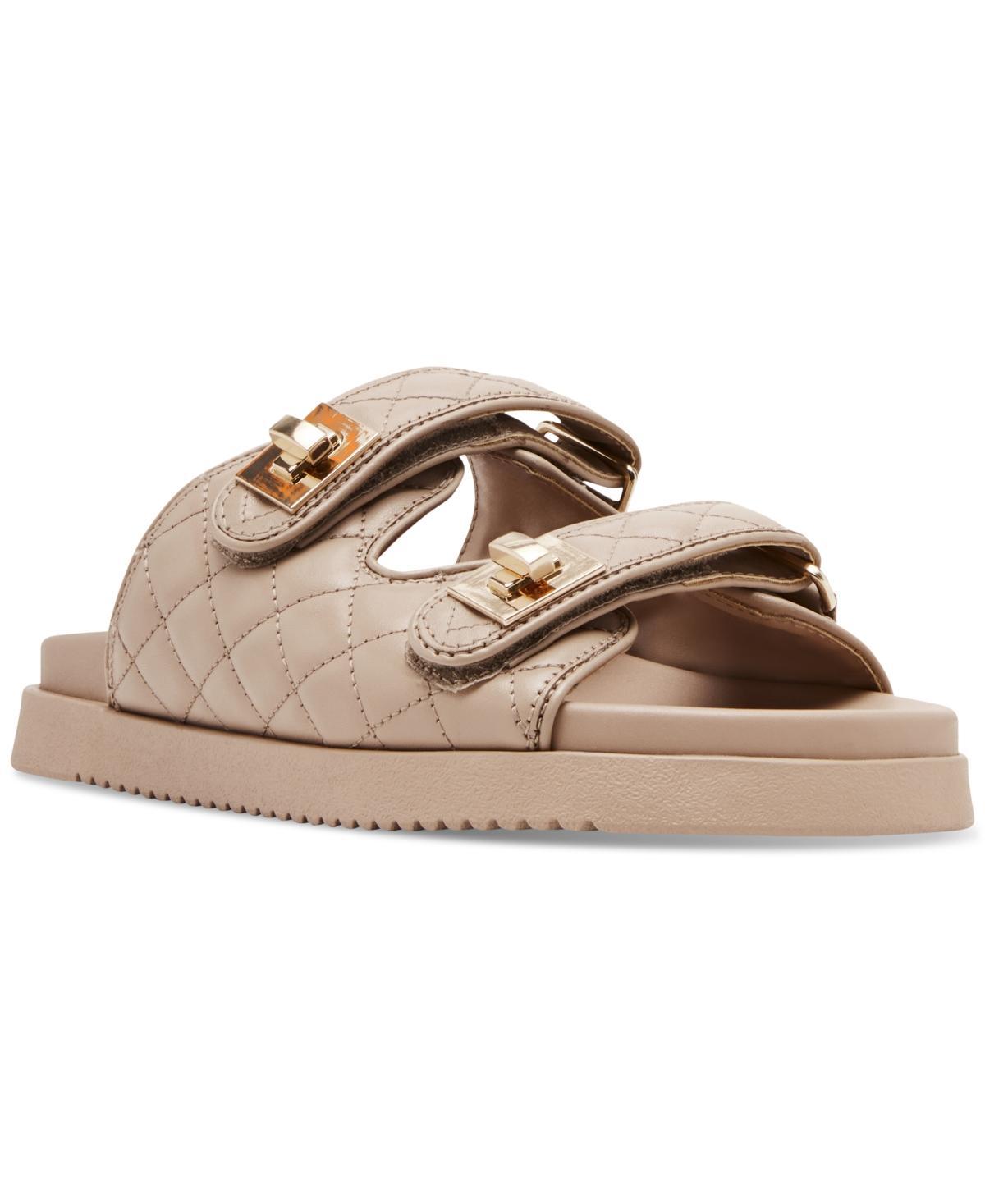 Steve Madden Womens Schmona Double Turn Lock Slide Sandals Product Image