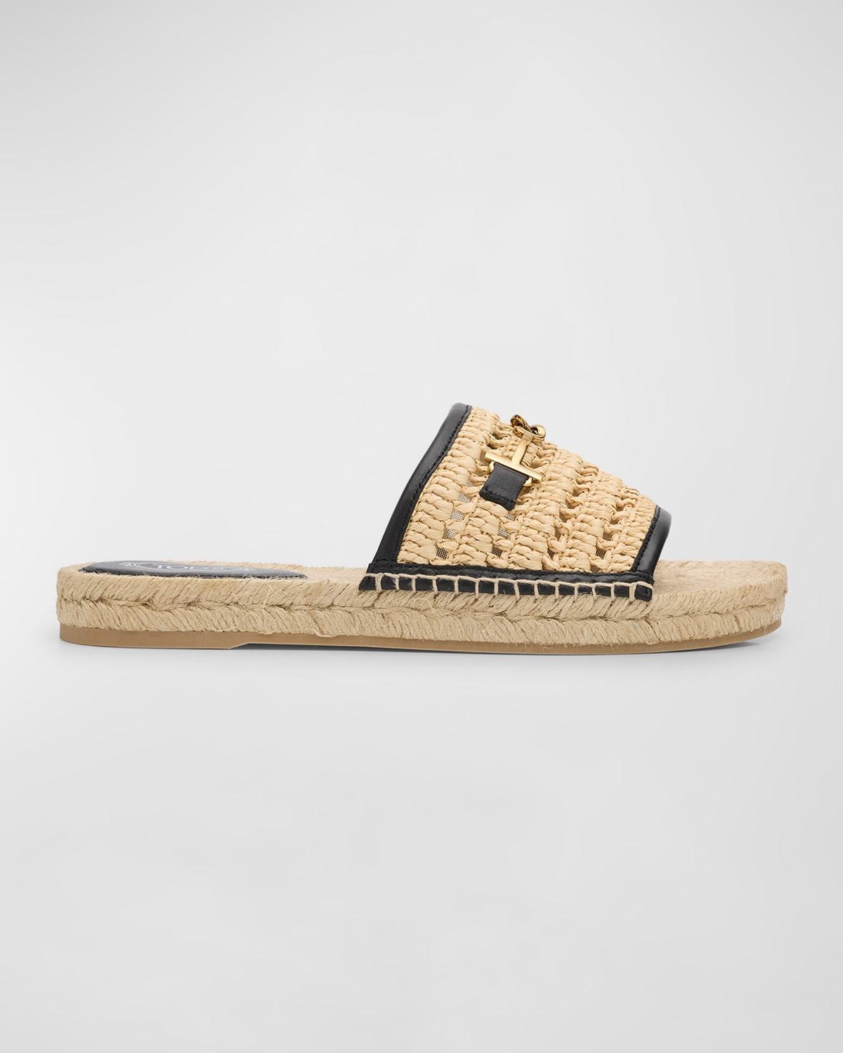 Raffia T-Ring Slide Espadrilles Product Image