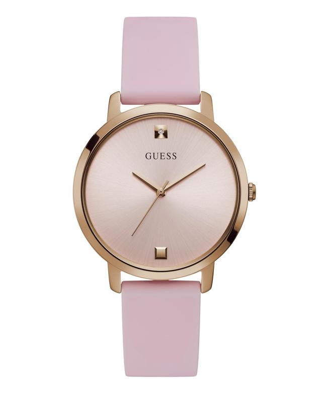 Guess Womens Analog Pink Silicone Watch 40 mm Product Image