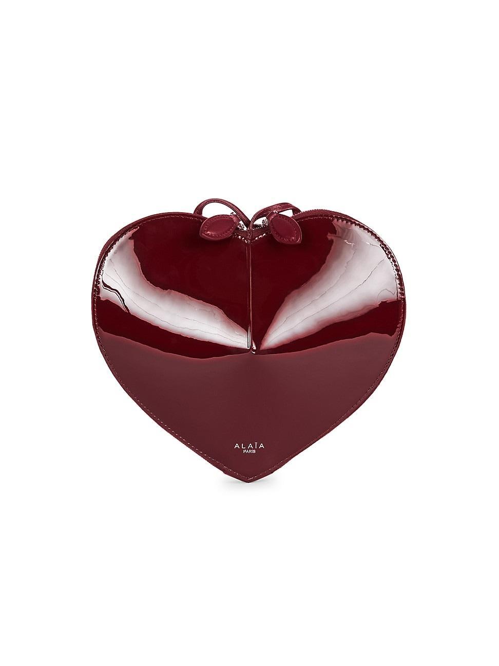 Womens Heart Patent Leather Shoulder Bag - Noir Product Image