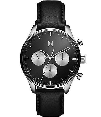 MVMT Mens Airhawk Multifunction Black Leather Strap 42mm Watch Product Image